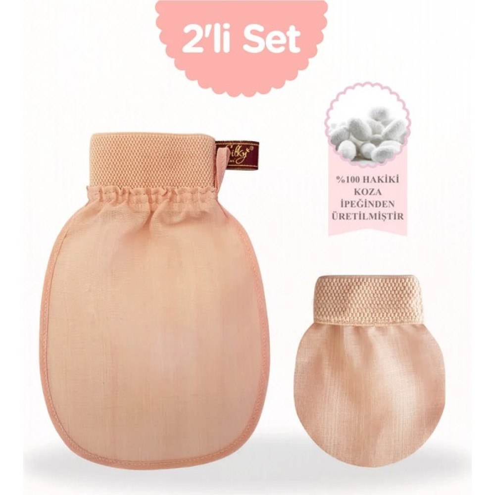 Silky Glows %100 İpek Vücut ve Yüz Kesesi 2'li Seti - Düşük hassasiyeli ciltler için Yüz+vucut Kesesi set Vücut Bakım Setleri Fiyatı