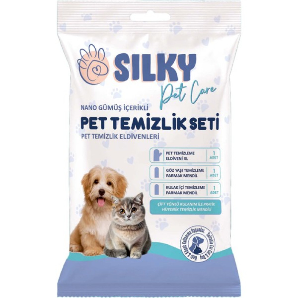 Silky - Kediler için Kulak / Burun / Pati - Temizleme Mendil Seti - 3 lü Evcil Hayvan Ürünleri Fiyatı