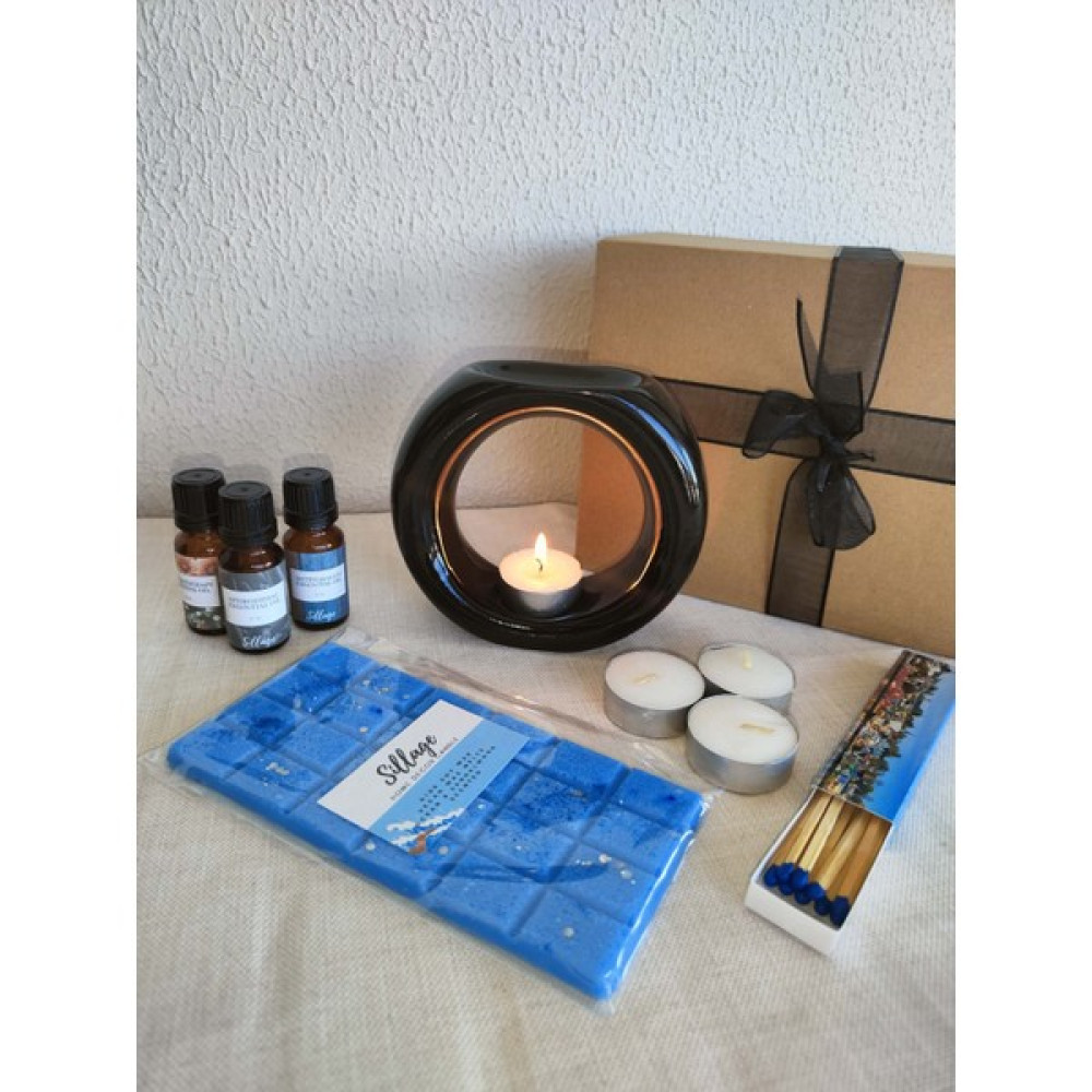 Sillage Candle Buhurdanlık Hediye Seti Buhurdanlık Buhurdanlık Yağı ve Tableti Tlight Kibrit Set - Siyah Dekoratif Mum Fiyatı