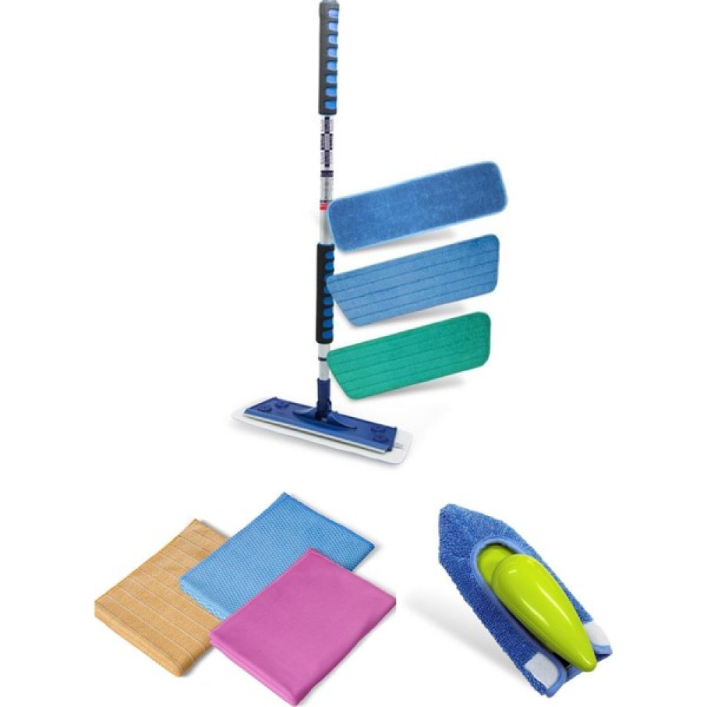 Silva Mikrofiber Mop 3 Lü Set + Süper Üçlü Bez + El Mopu Temizlik Malzemeleri Fiyatı