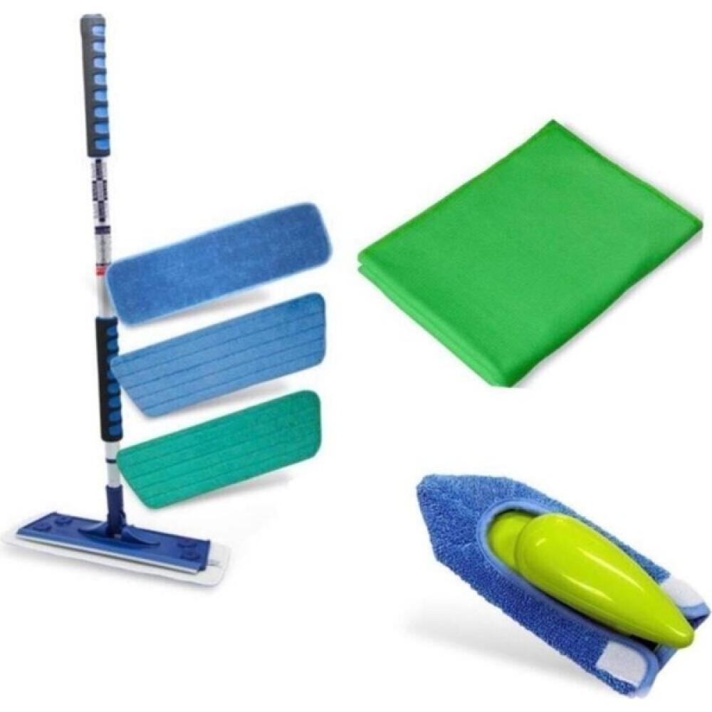 Silva Network Silva Mop Mikrofiber Teleskopik Mop 3 Lü Set -El Mopu Yeşil Cam Bezi - Renkli Temizlik Malzemeleri Fiyatı