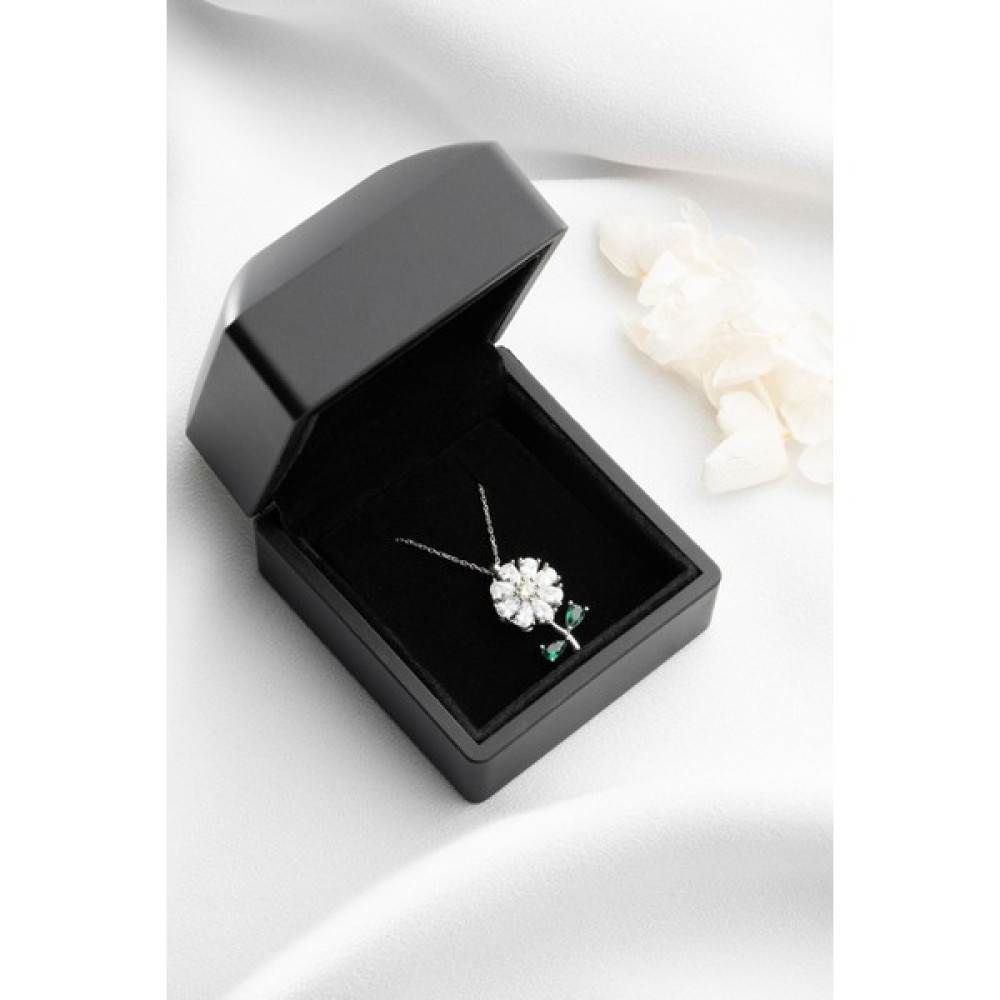 Silvano Jewelry 925 Ayar Gümüş Işıklı Kutuda Dönen Papatya Kolye Gümüş Kolye Fiyatı