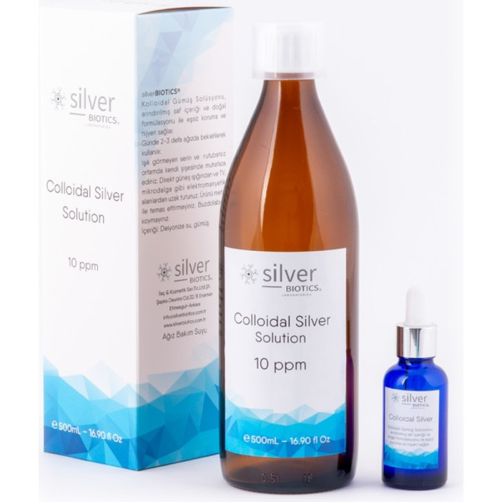 Silver Biotics Laboratories 10 Ppm 500 ml Cam Şişe + Cam Damlalık Hydrasense Kolloidal Gümüş Suyu Oto Boyaları Fiyatı