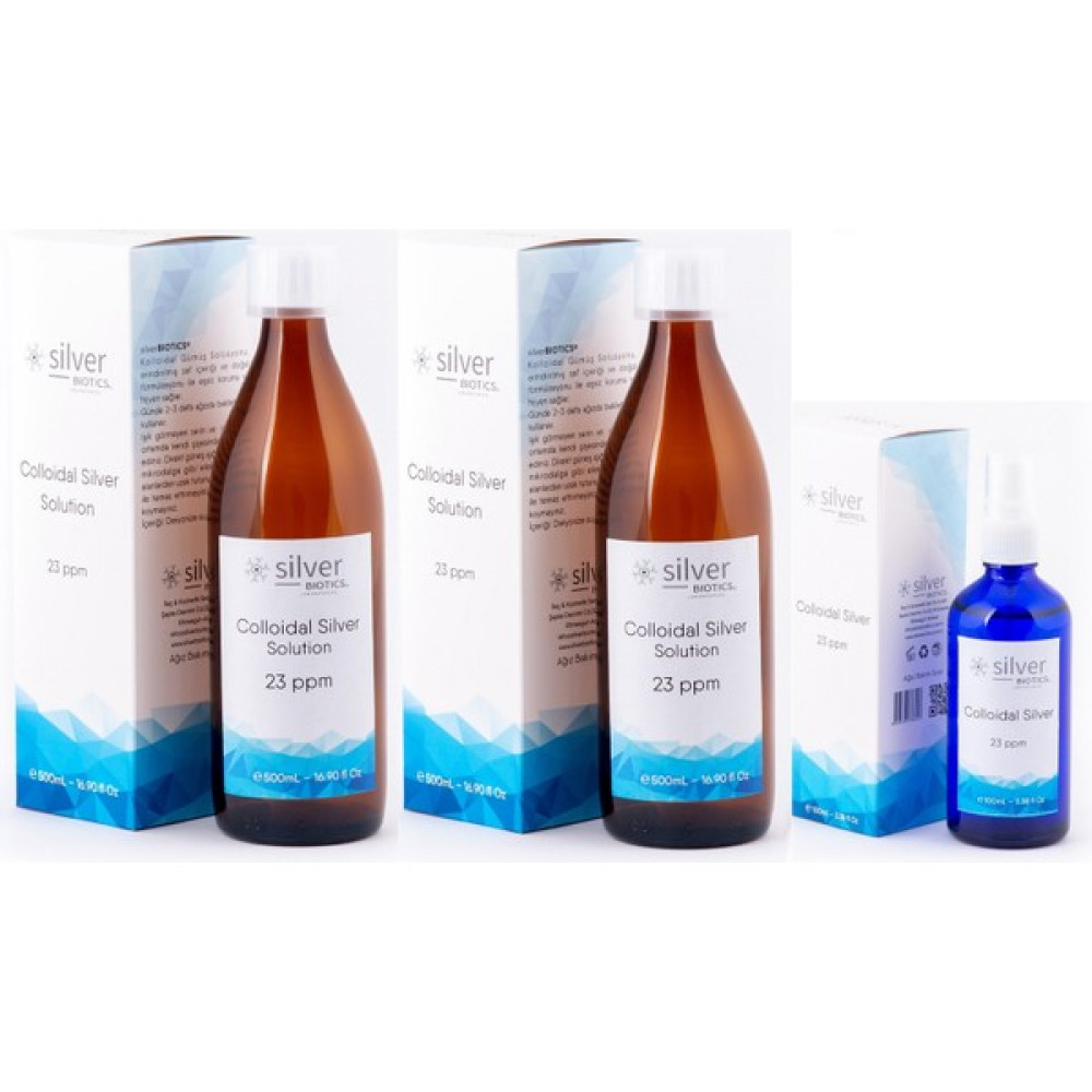 Silver Biotics Laboratories 23 Ppm 1000 ml + 100 ml Sprey Cam Şişe Set Hydrasense Kolloidal Gümüş Suyu Oto Boyaları Fiyatı
