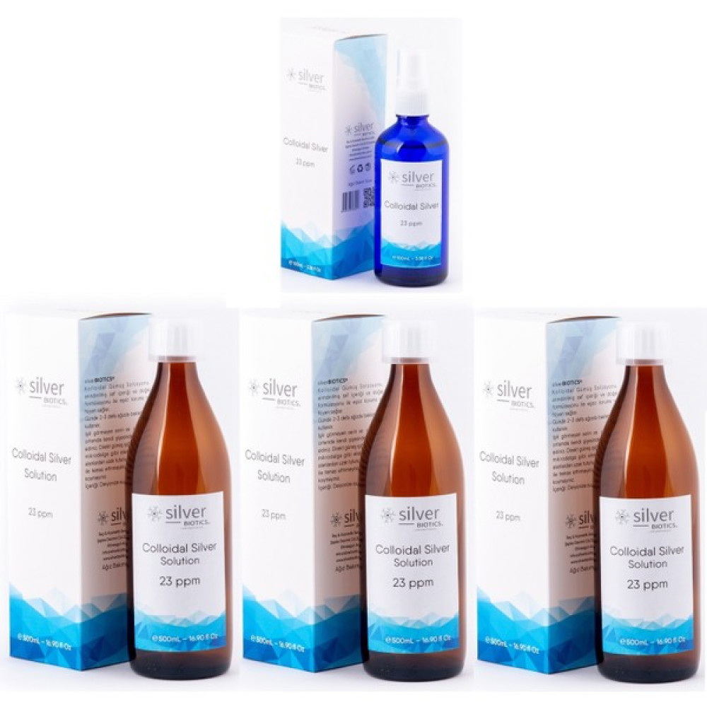 Silver Biotics Laboratories 23 Ppm 1500 ml + 23 Ppm 100 ml Sprey Cam Şişe Set Hydrasense Kolloidal Gümüş Suyu Oto Boyaları Fiyatı