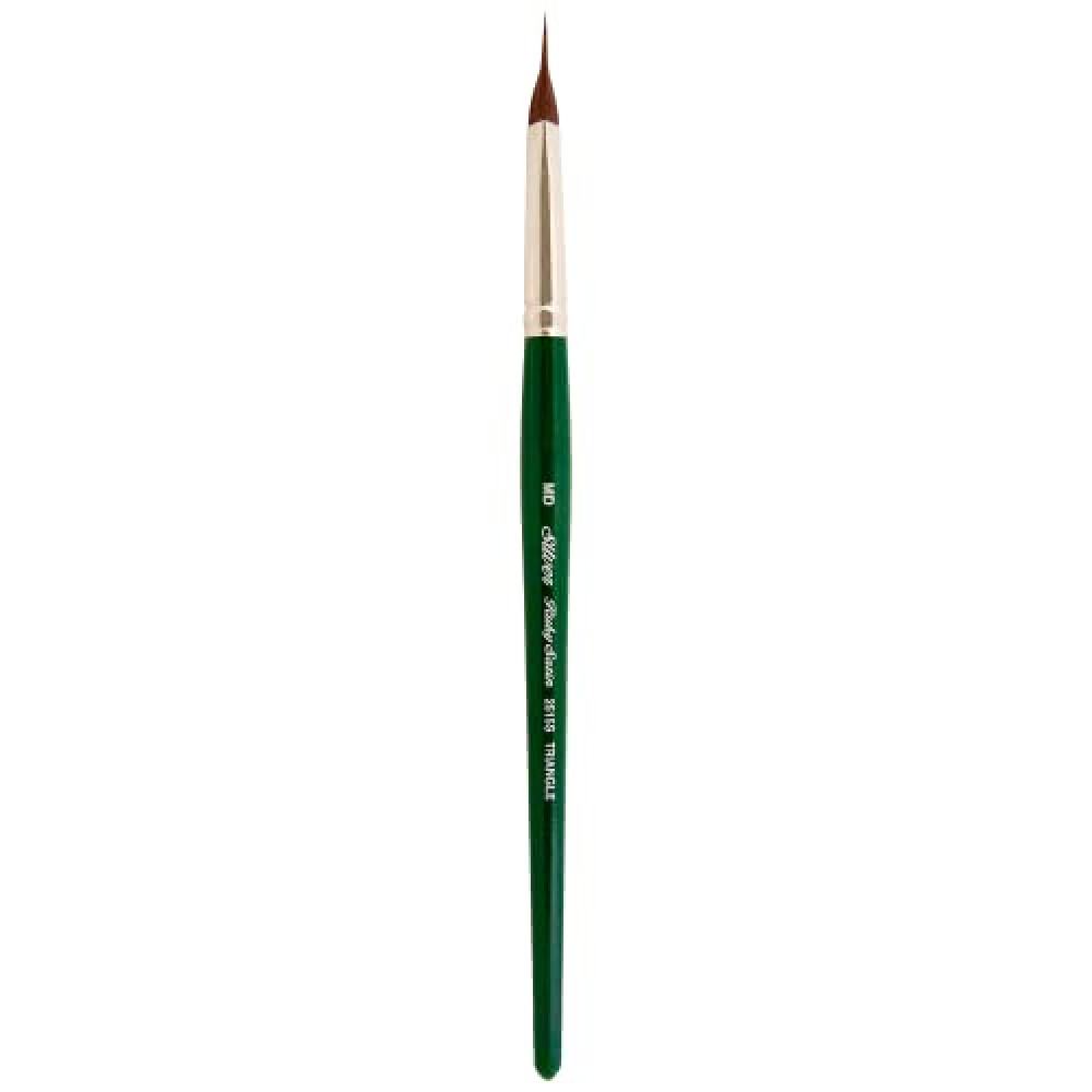 Silver Brush Limited 2515S-MD Ruby Satin Pointed Triangle Paintbrush for Oil, Acrylic, and Heavy Body Paints, Size MD, Short Handle