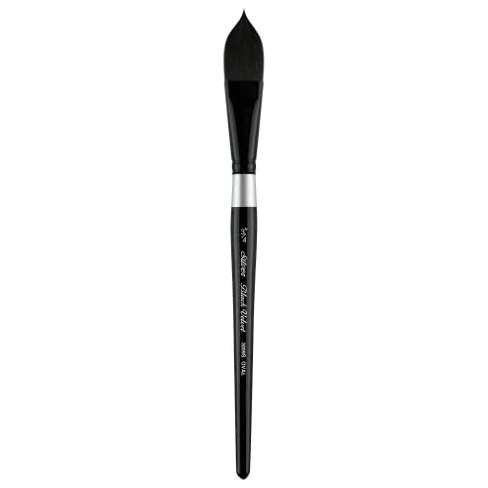 Silver Brush Limited 3009S-3/4 Black Velvet Oval Wash Paintbrush for Watercolor, Gouache, Inks, & Dyes, Size 3/4 Inch, Short Handle