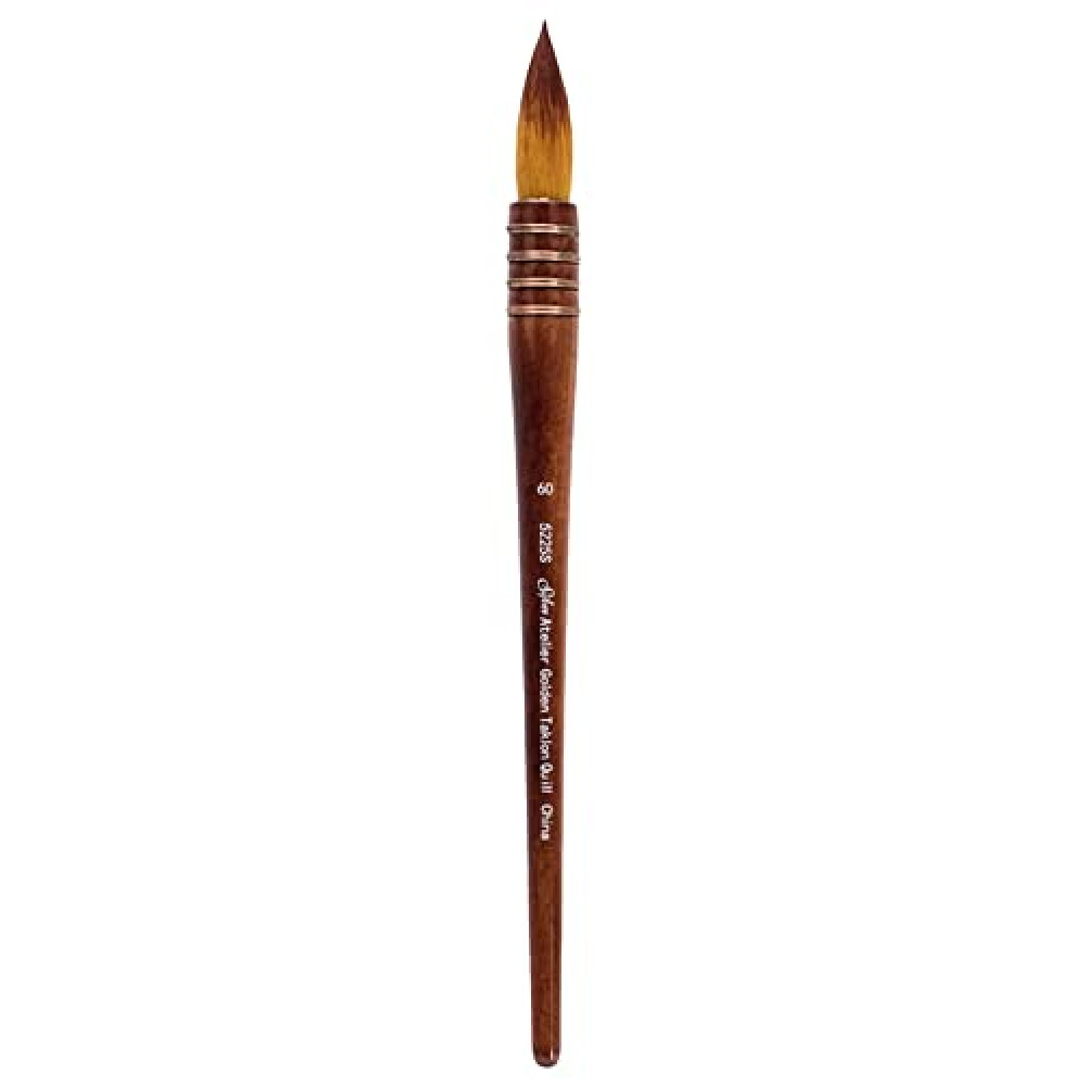 Silver Brush Limited 5225S-60 Silver Atelier Golden Taklon Quill Round Brush, Size 60, Short Handle