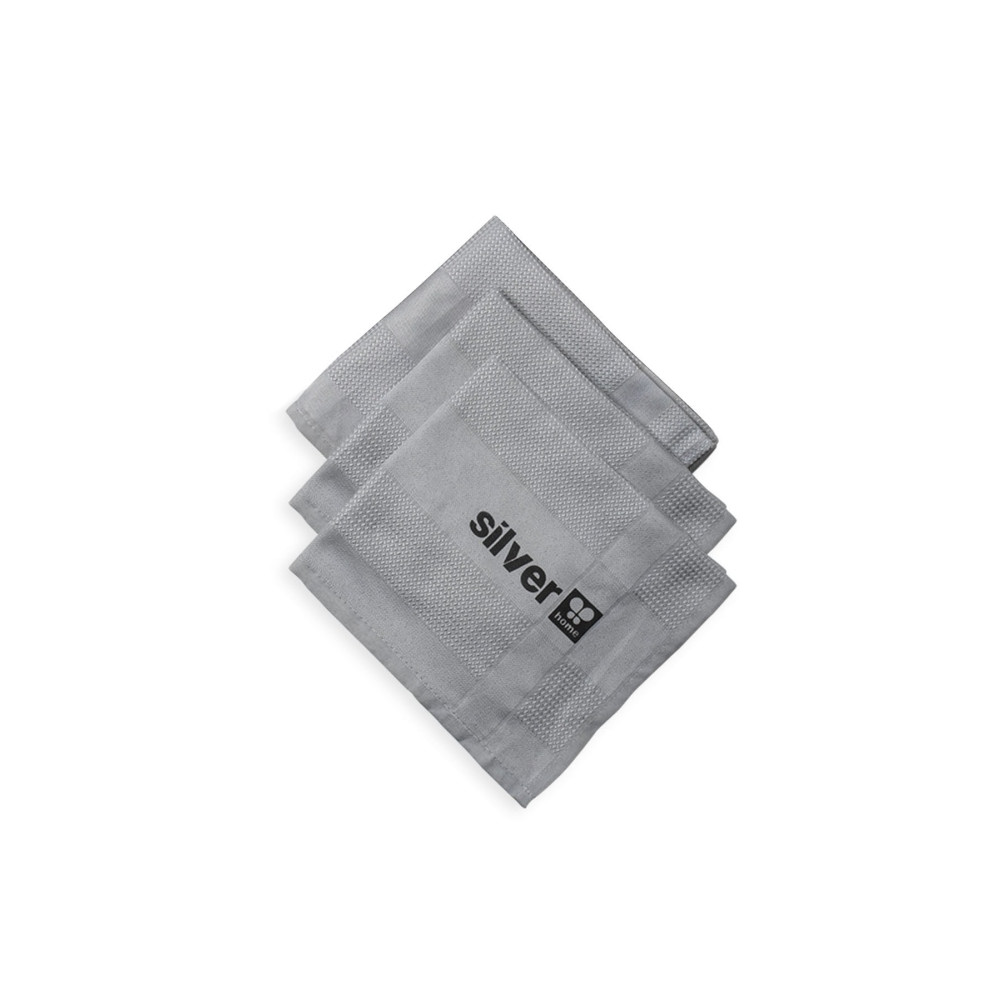SİLVER HOME Mikrofiber 3lü Dekoratif Cam Bezi 42x68cm -gri Temizlik Malzemeleri Fiyatı