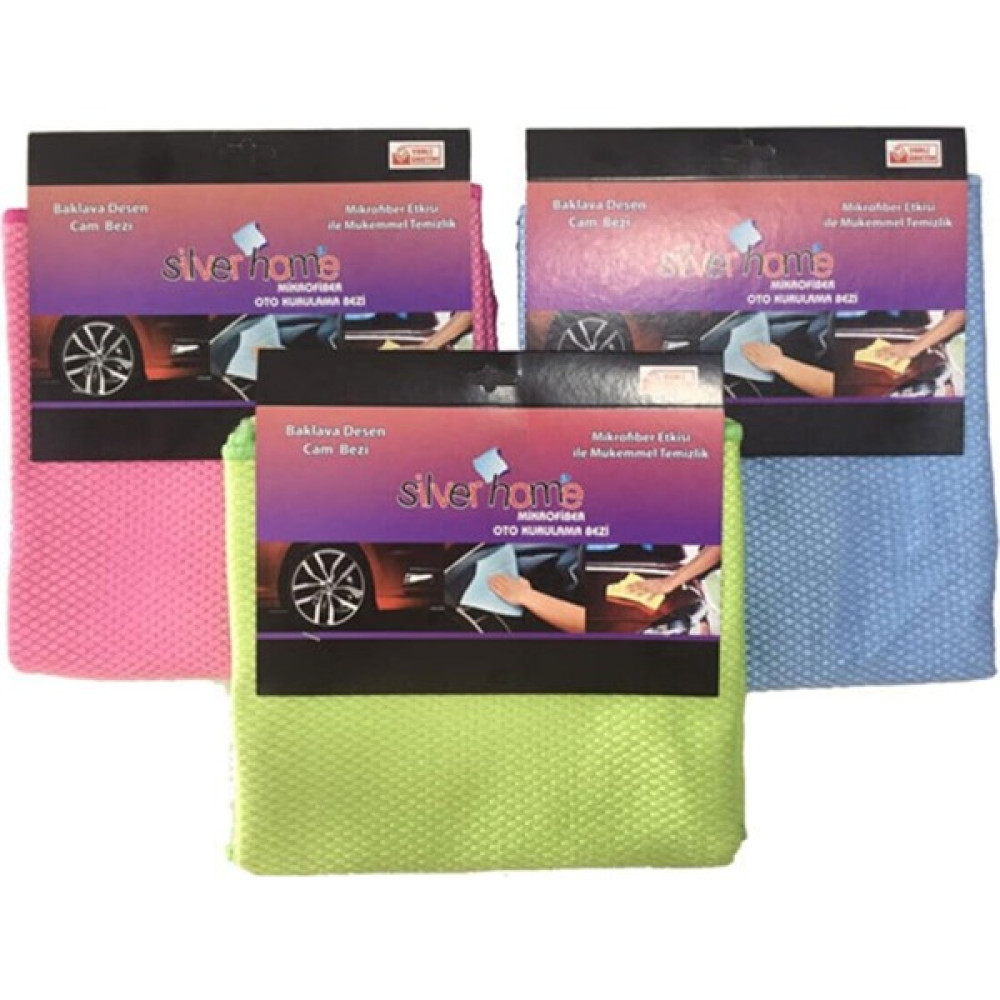Silver Home Mikrofiber Cam Bezi / Oto Kurulama Bezi 50*70 2'li Oto Bakım Bezleri Fiyatı