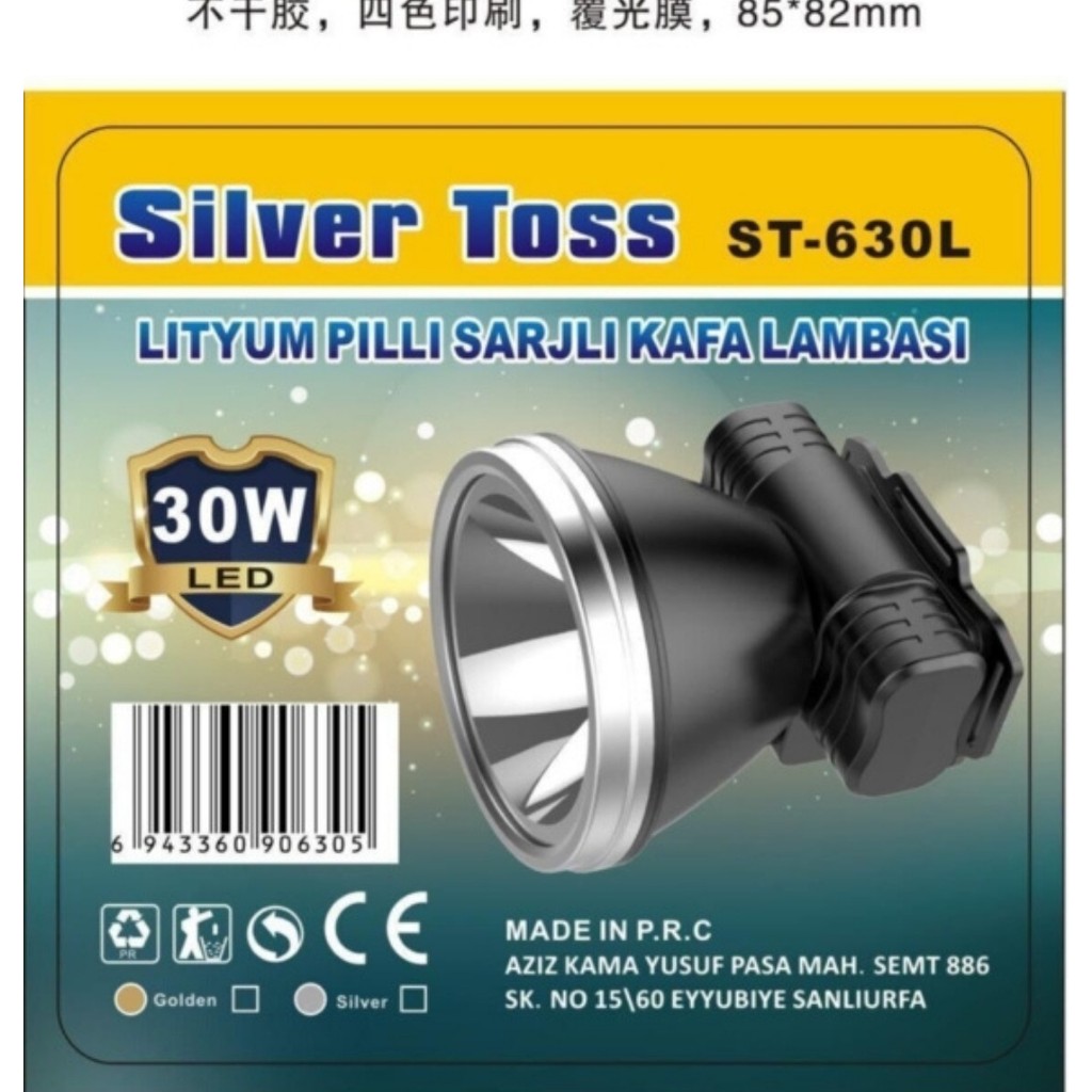 Silver Toss Uzun Mesafeli Kafa Lambası Şarjlı 30 Watt ST-630L Diğer Fiyatı