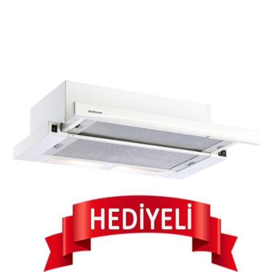 Silverline 1140 Crystal Beyaz Sürgülü Ankastre Aspiratör