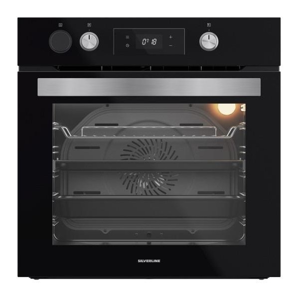 Silverline BO65P4B01 Buhar Destekli + Airfryer Özellikli Siyah Cam Ankastre Fırın Fırınlar Fiyatı