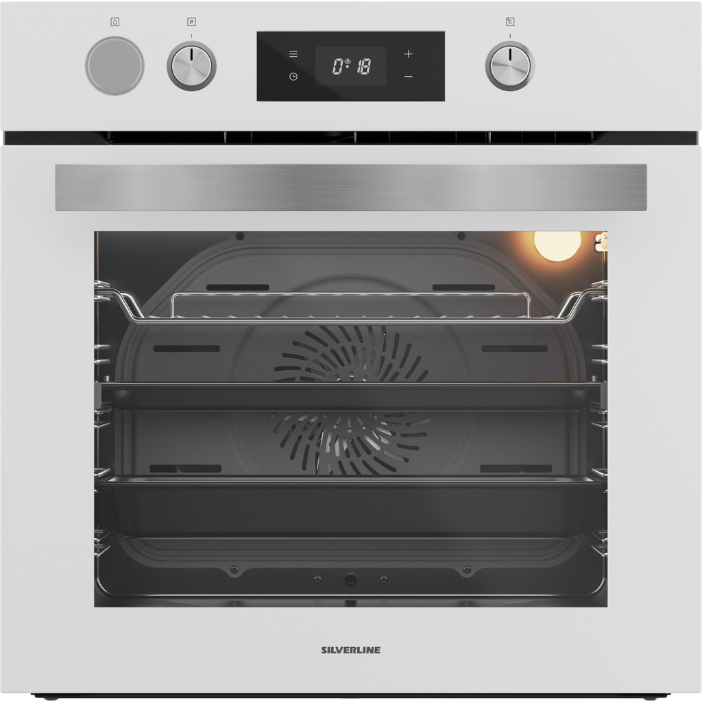 Silverline BO65P4W01 Buhar Destekli + Airfryer Özellikli Ankastre Fırın Beyaz Fırınlar Fiyatı