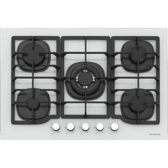 Silverline CS5405W01 5 Gözlü 75 cm Woklu Beyaz Cam Ankastre Ocak Ankastre Ocaklar Fiyatı