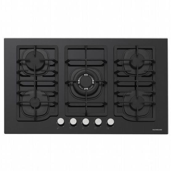 Silverline CS5406B01 90 cm Siyah Cam Ankastre Ocak