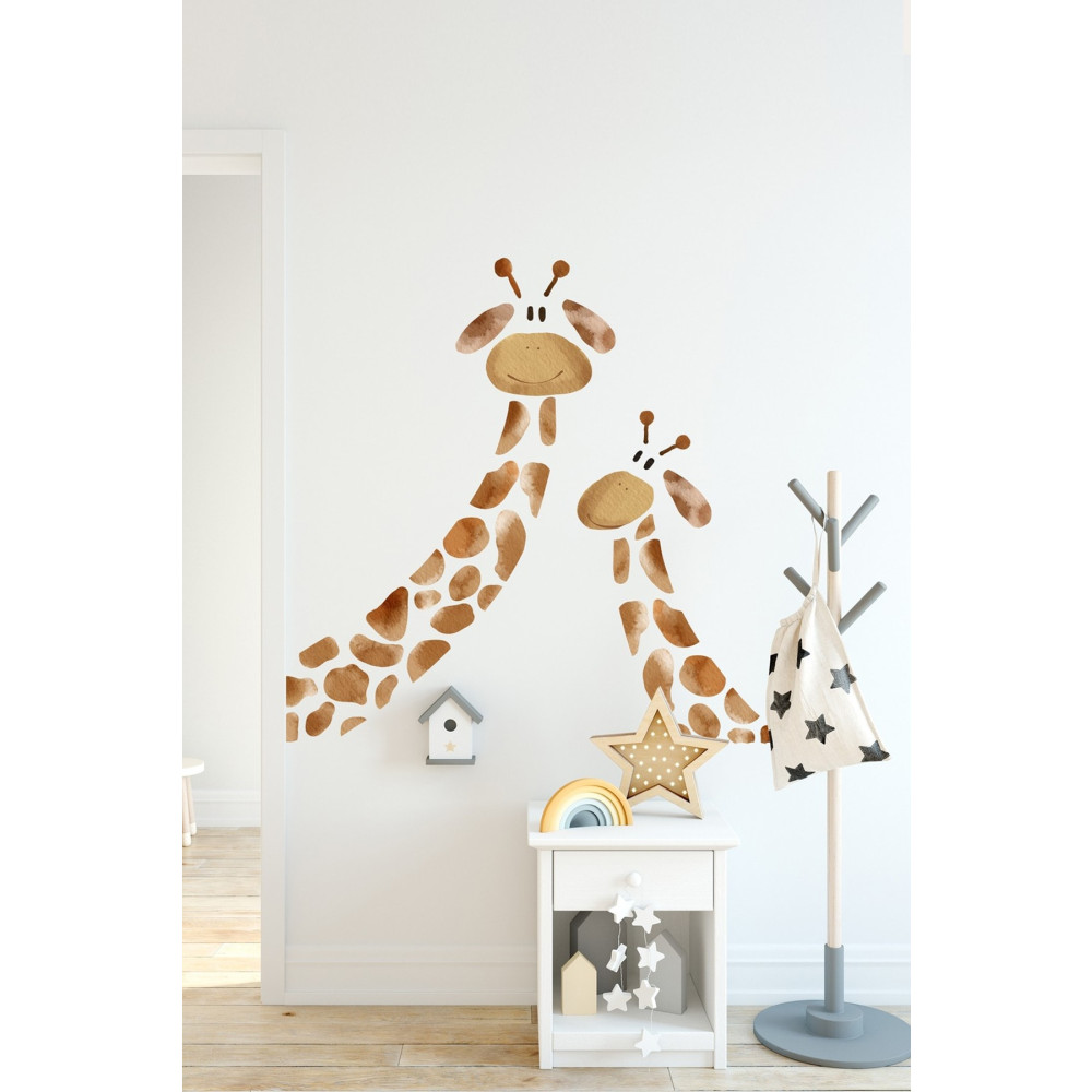 Sim Tasarım Anne Bebek Zürafa Çocuk Odası Duvar Sticker Seti - Sim706 115 x 60 Beden Duvar Stickerı Fiyatı