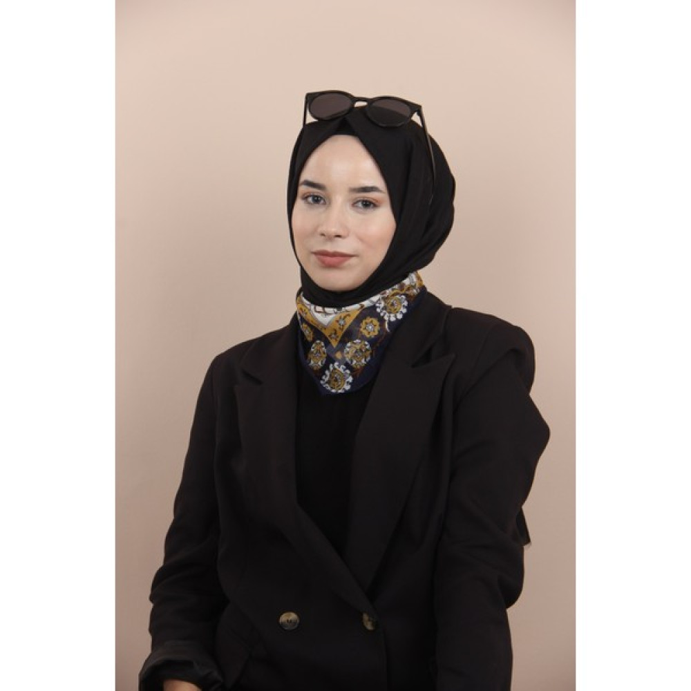 Sima Lacivert Sarı Etnik Fular 1 Şal / Fular & Eşarp Fiyatı
