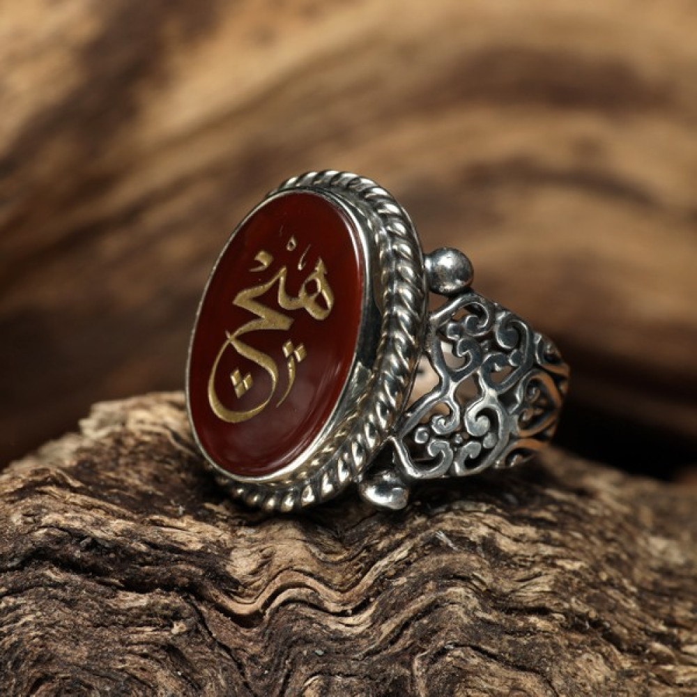 Sima Silver Gümüş Akik Taşlı Hiçlik Makamı Özel Tasarım Erkek Yüz? - Gri - Standart Yüzükler Fiyatı
