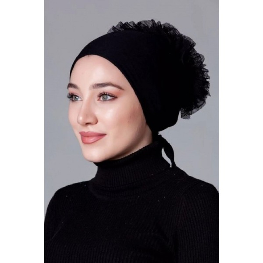 Sima Siyah Fırfırlı Bone Toka, Taç & Saç Bandı Fiyatı