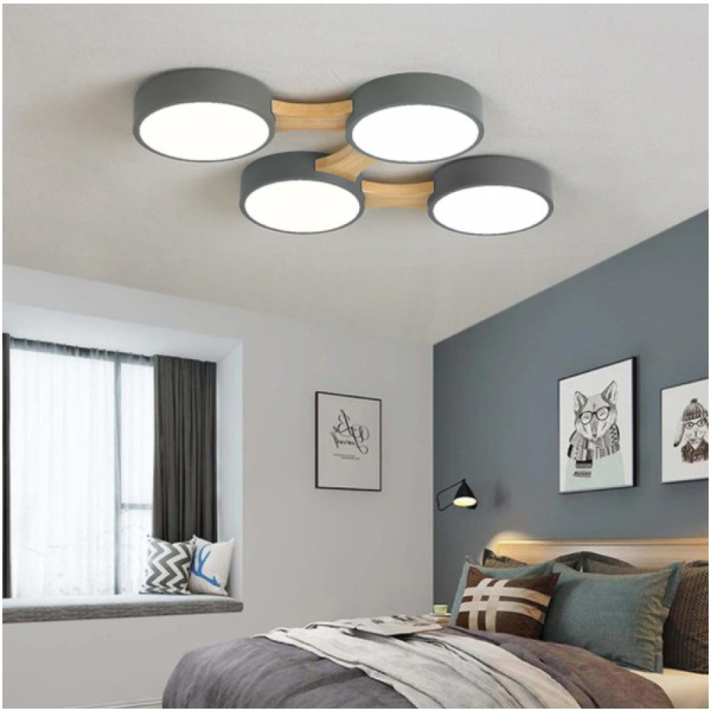 Simaavize Minimalist Modern LED 4’lü Avize- - Gri - 4'lü Avize Fiyatı