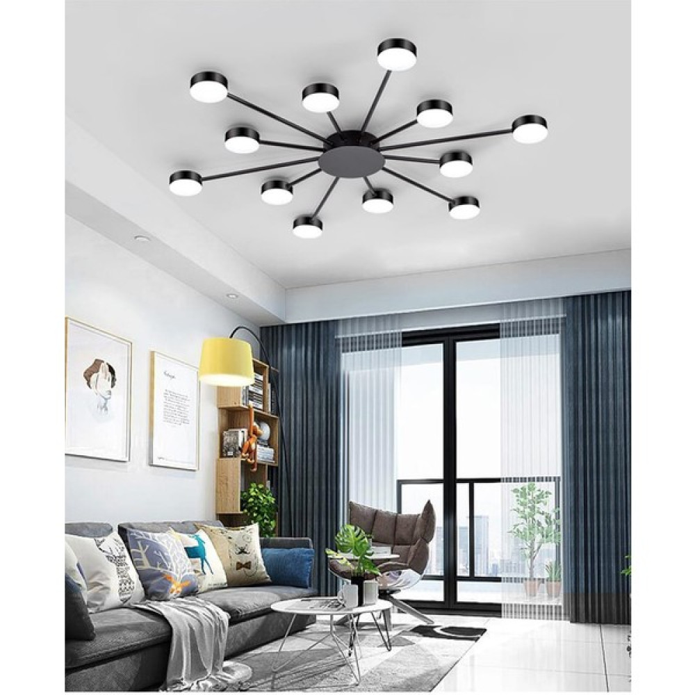 Simaavize Modern LED Tavan Avize 12'li - Siyah Avize Fiyatı