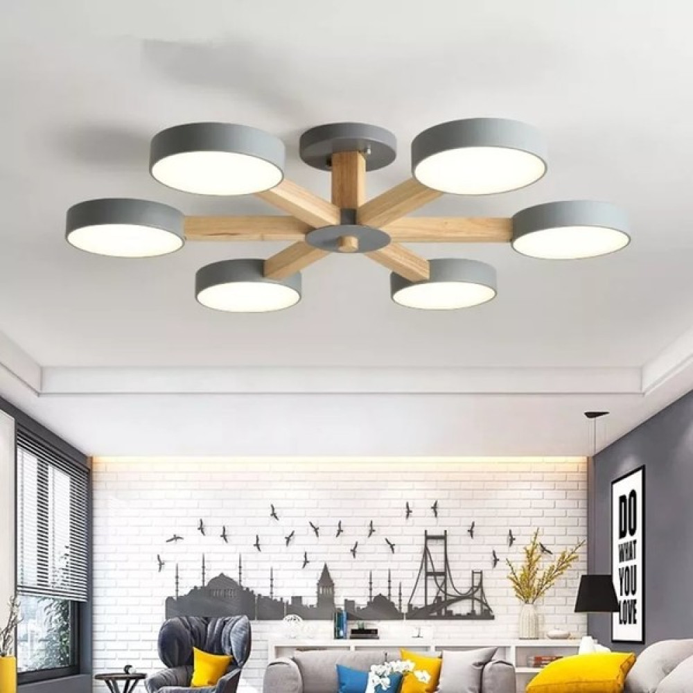 Simaavize Yeni Modern Luster Avize - Gri - 6'lı Avize Fiyatı