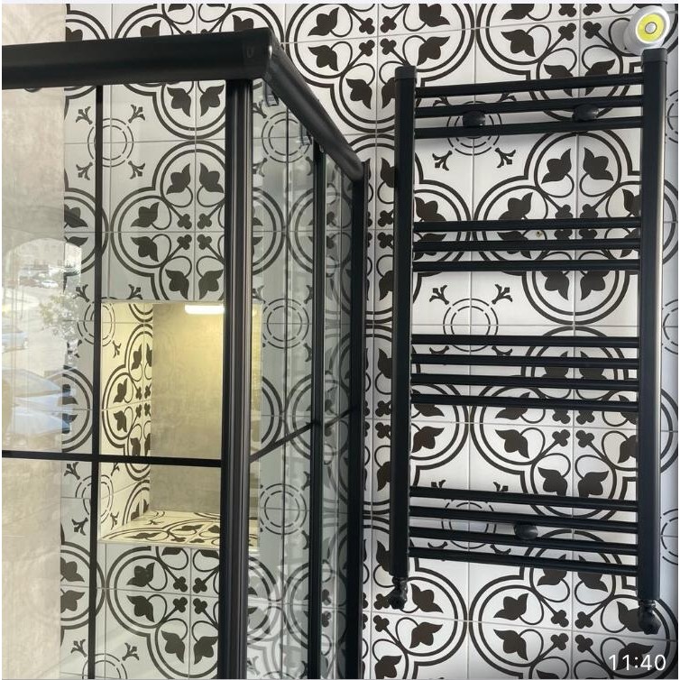 Şimaş Havlupan 600x1300 Siyah Havlupan ve 2 Adet Radyatör Vanası Siyah - 600x130 - Mat Siyah El / Yüz Havlusu Fiyatı