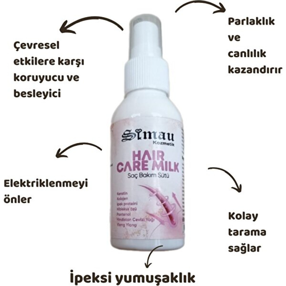 Simau Kozmetik Saç Bakım Sütü - Keratin & Kolajen & Ipek Proteini & Hibiskus& Ylang& Hindistan Cevizi Y.& Pantenol Saç Bakım Maskeleri & Serumlar & Spreyler Fiyatı