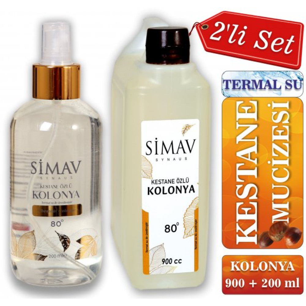 Sımav Kestane Ozlu Ve Termal Sulu Kolonya 2Li Set 900Ml + 200Ml Medikal Ürünler Fiyatı