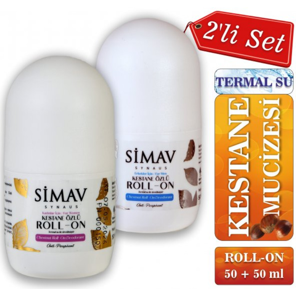 Sımav Kestane Ozlu Ve Termal Sulu Roll-On 2Li Set - Kadin 50Ml + Erkek 50Ml Deodorantlar Fiyatı