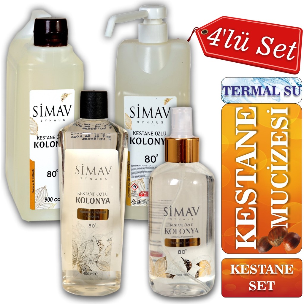 Simav Synaus Coğrafi Işaretli Kestane Özlü ve Termal Sulu Kolonya Seti - 4'lü Kolonya & Gülsuyu Fiyatı