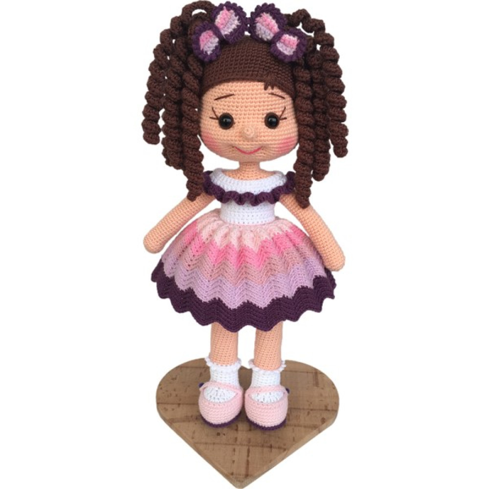 Simay Store Amigurumi Organik Örgü Oyuncak Kıvırcık Saçlı Örgü Bebek 35CM Bebek Oyuncakları Fiyatı