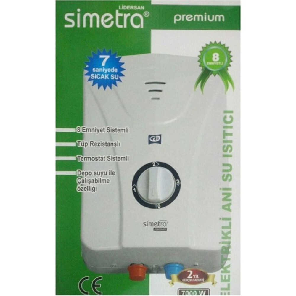 Simetra Premium Elektrikli Şofben Ani Su Isıtıcı 8 Emniyetli SMT120095 Şofbenler Fiyatı