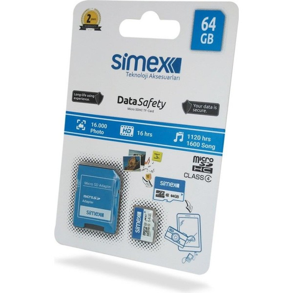 Simex Hafiza Karti SH-101 Data Safety Micro Sd 64GB - Beyaz - 1 TB Flash Bellekler Fiyatı
