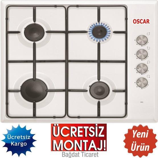 Simfer Oscar 3125 4 Gözlü Gazlı Emaye Yüzeyli Set Üstü Ocak Beyaz