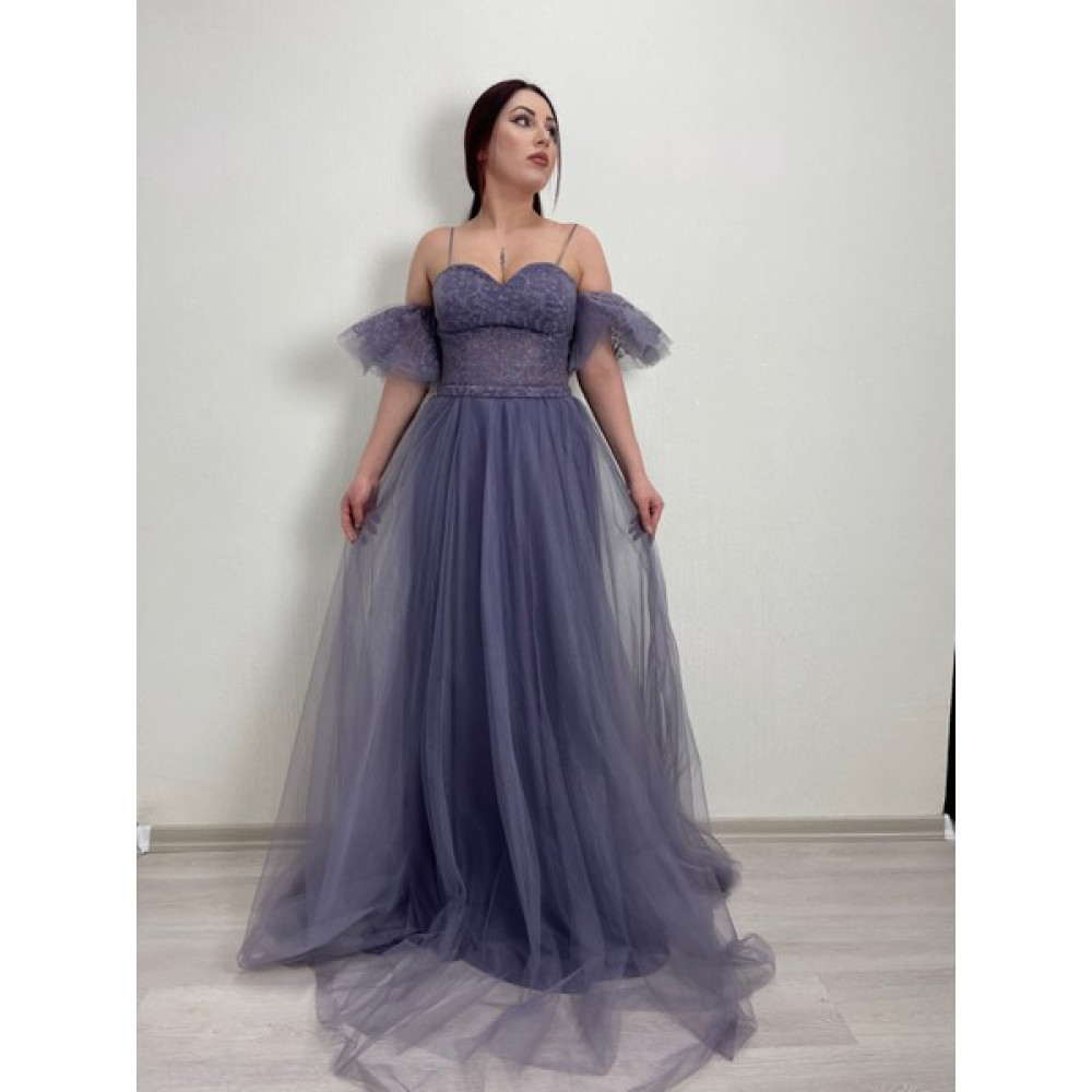 Simge Moda Askılı Lila Tül Abiye&mezuniyet Elbisesi Elbise Fiyatı