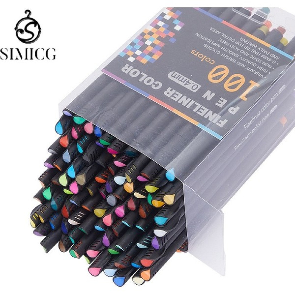 Sımıcg 100'LI Set 0.4 mm Ince Uçlu Yazı ve Çizim Kalemi (Yurt Dışından) - Renkli - 100 Adet Kesik Uçlu (Kaligrafi) Kalem Fiyatı