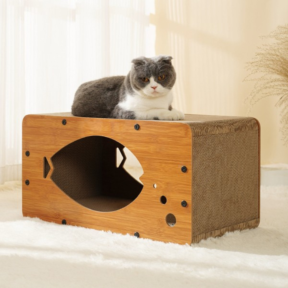 Simicg Kedi Değiştirilebilir Kedi Tırmalama Tahtası Kedi Evi (Yurt Dışından) - Ahşap Rengi Evcil Hayvan Ürünleri Fiyatı