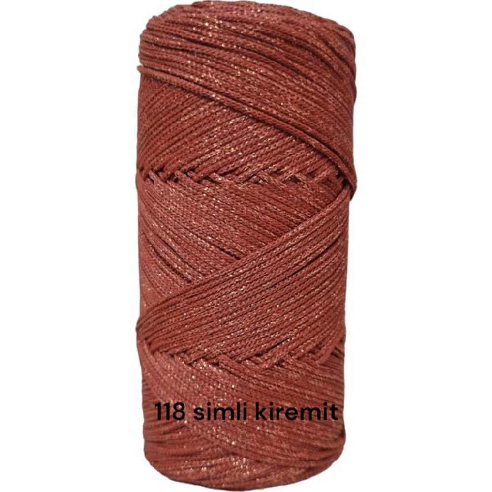 Simli Makrome Ipi 200GR Kristal Makrome Ipi Çanta Ipi Örgü Ipi Runner Örgü Ipi No3 -1mm Makrome Ipi - 118 kiremit simli Oyun & Hobi Fiyatı