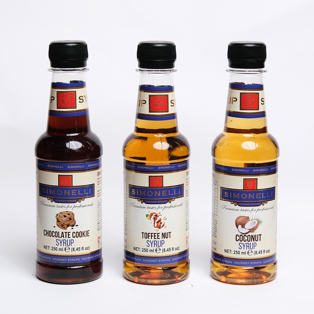Simonelli Aromalı Şurup Seti 3X250 ml – Toffe Nut, Çikolatalı Kurabiye, Hindistan Cevizi – Kahve ve Içecek Şurubu - 1 Adet Giyim & İç Giyim Fiyatı