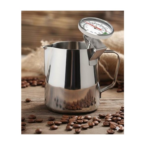 Simonelli Süt Potu,pitcher 500 ml Paslanmaz Çelik+Analog Termometre Seti - Gümüş Diğer Fiyatı