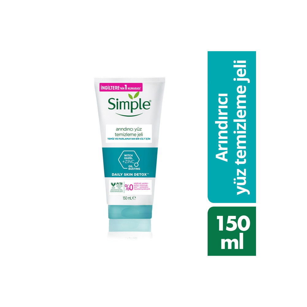 Simple Daily Skin Detox Arındırıcı Yüz Temizleme Jeli Temiz Ve Parlamayan Bir Cilt İçin 150 ml Cilt Temizleme ve Peeling Fiyatı