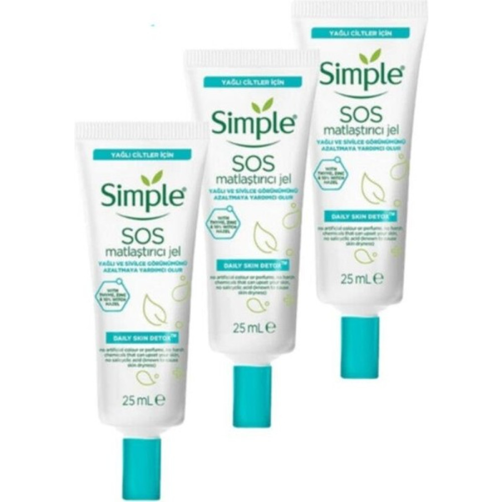 Simple Daily Skin Detox Sos Yağlı/karma Ciltler Için Sos /matlaştırıcı Jel 25 ml 3 Adet Nemlendiriciler Fiyatı