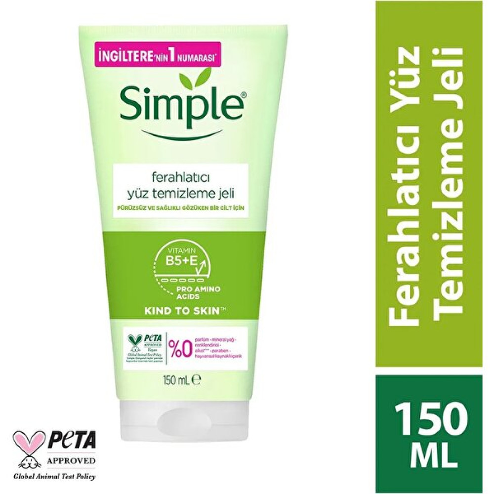 Simple Kind To Skin Ferahlatıcı Yüz Temizleme Jeli B5 + E Vitamini Pürüzsüz ve Sağlıklı Cilt 150 ml Cilt Temizleme ve Peeling Fiyatı
