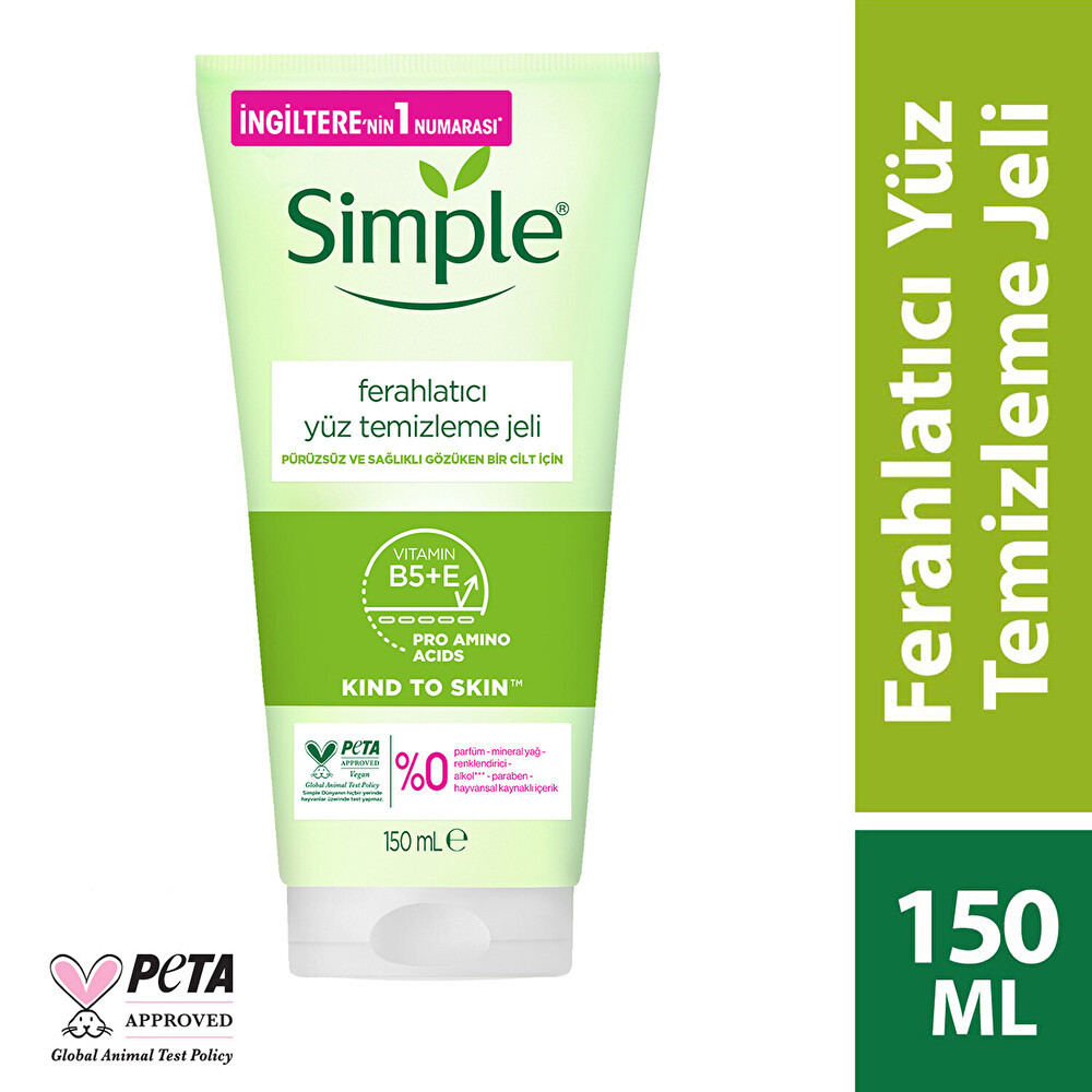 Simple Kind To Skin Ferahlatıcı Yüz Temizleme Jeli B5+E Vitamini 150 Ml Cilt Temizleme ve Peeling Fiyatı