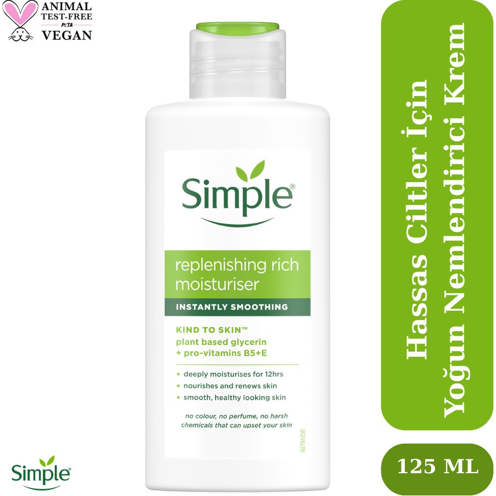 Simple Kind To Skin Kuru Ciltler Için Pro Vitamin B5+E Zengin Besleyici Yenileyici Nemlendirici Krem 125 ml Diğer Fiyatı