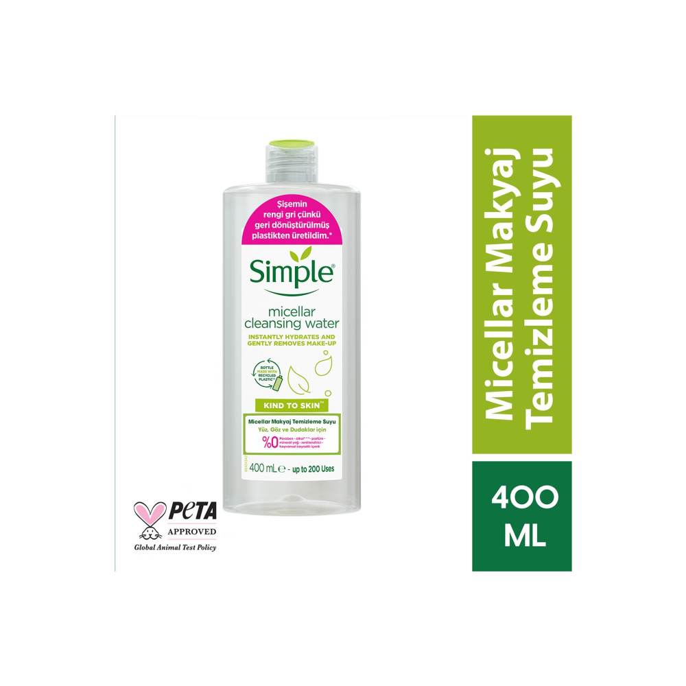 Simple Kind To Skin Micellar Makyaj Temizleme Suyu Yüz Göz Ve Dudaklar Için 400 ml Makyaj Temizleyicileri Fiyatı