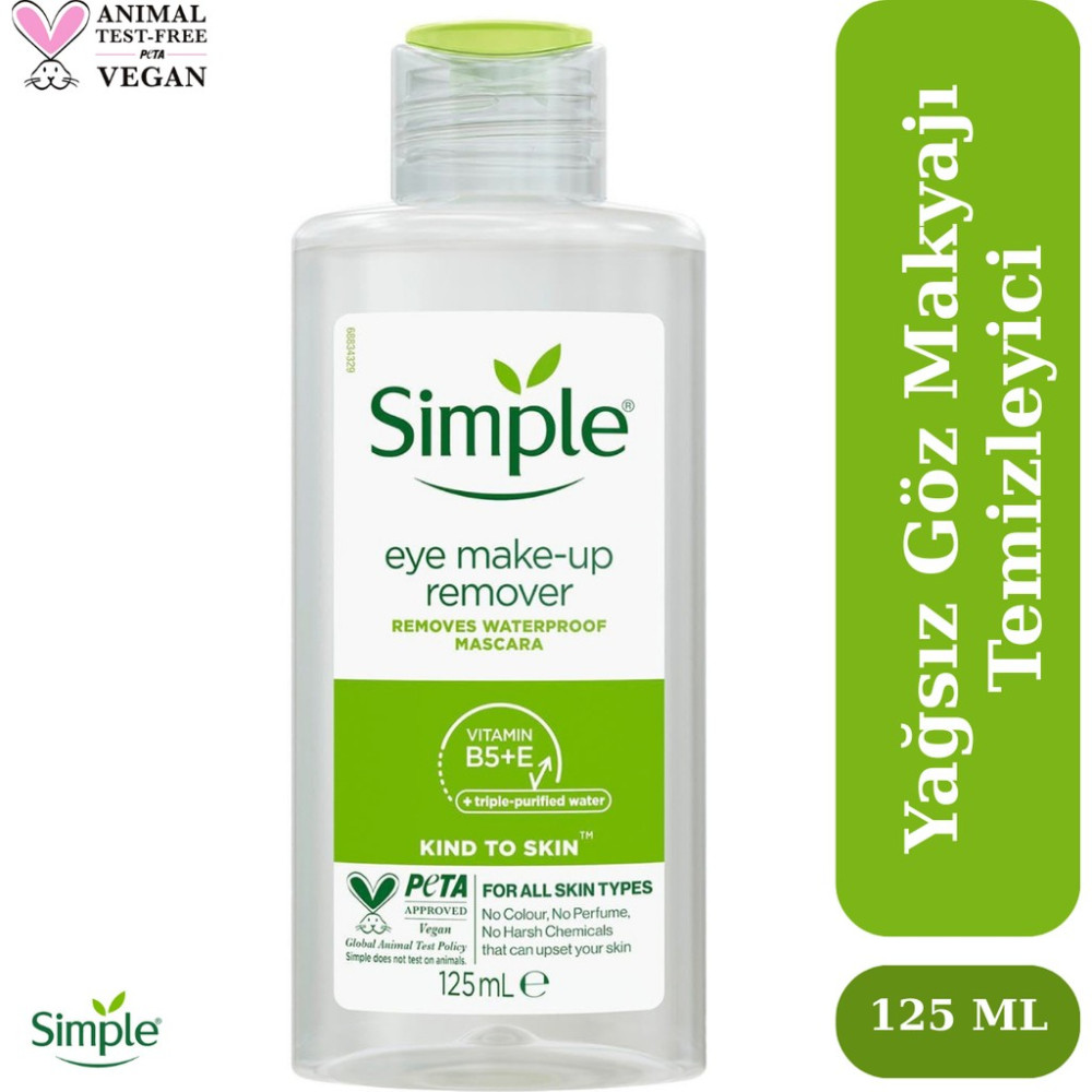 Simple Kind to Skin Suya Dayanıklı Maskarayı Çıkaran Yağsız Makyaj Temizleyicisi 125 ML Rimeller / Maskaralar Fiyatı