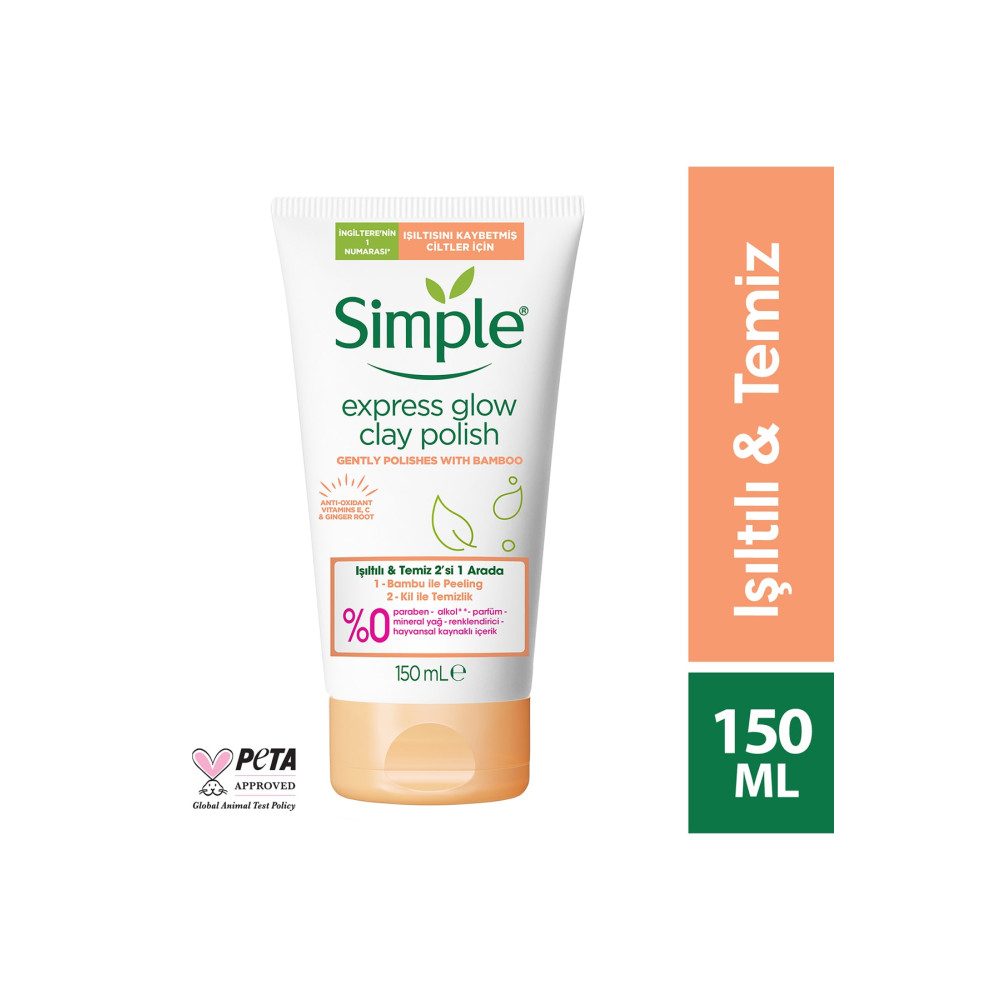 Simple Protect & Glow 2Si 1 Arada Işıltılı & Temiz Işıltısını Kaybetmiş Ciltler İçin 150 ML Cilt Temizleme ve Peeling Fiyatı